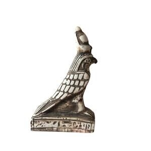 Vintage 90s Ancient Egyptian Horus Falcon Statue Figurine Made in Egypt